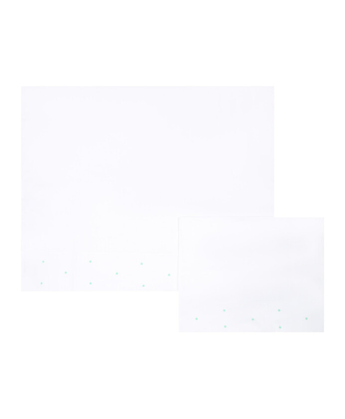white-cotton-sheet-with-green-polka-dots