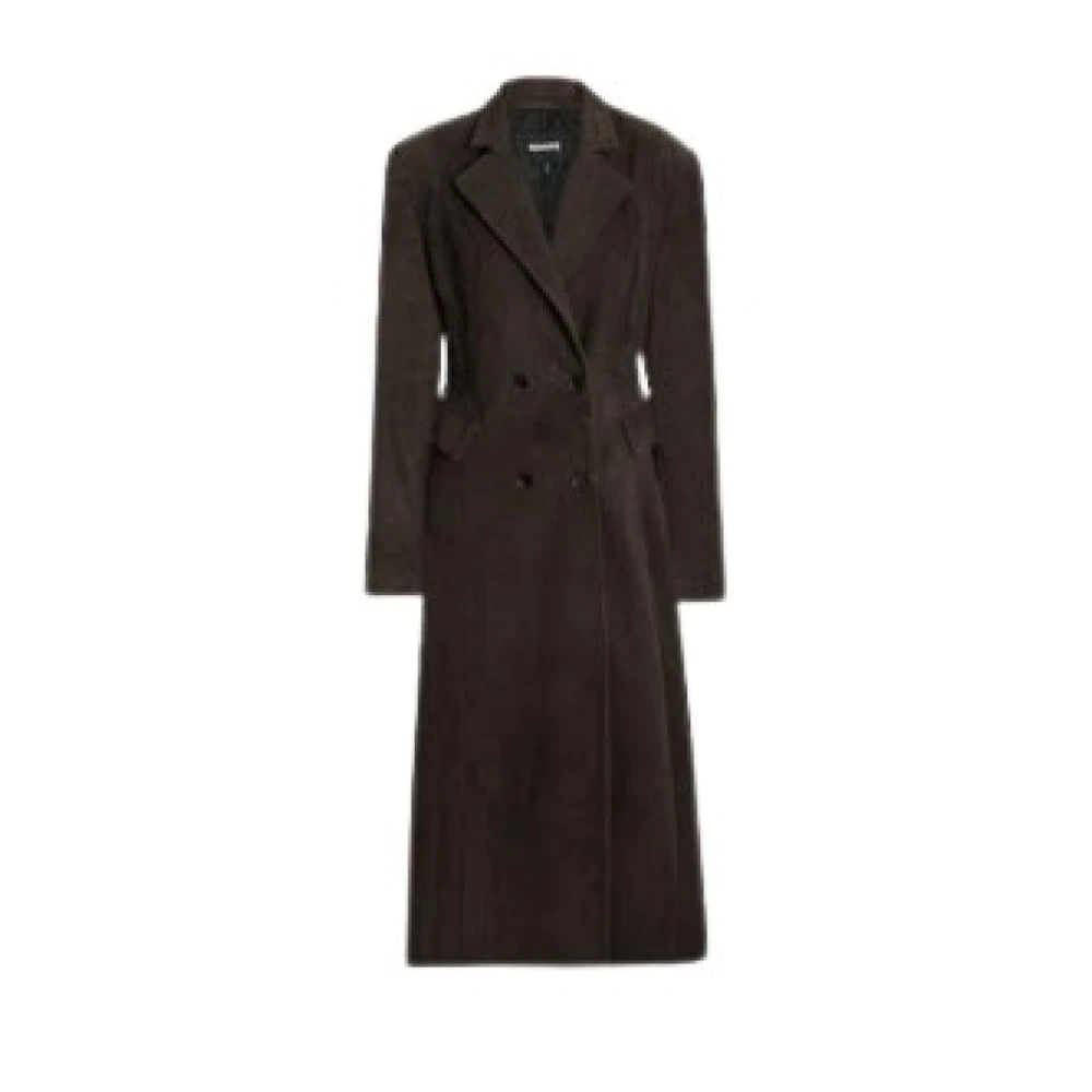 Rotate Birger Christensen Double-Breasted Suede Coat - Female - Double-Breasted Coats - Brown - Xs - Coats