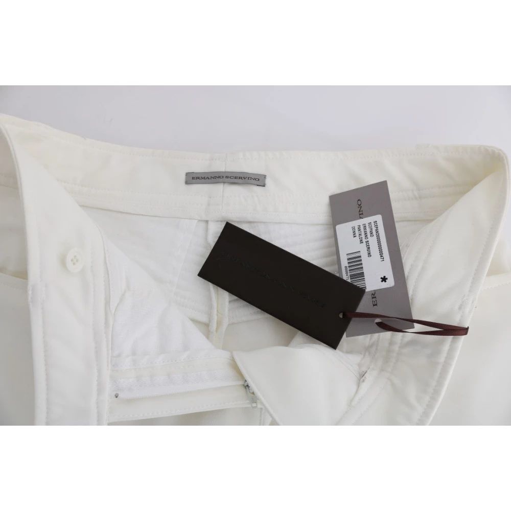 Ermanno Scervino Witte katoenen slim fit broek White Dames