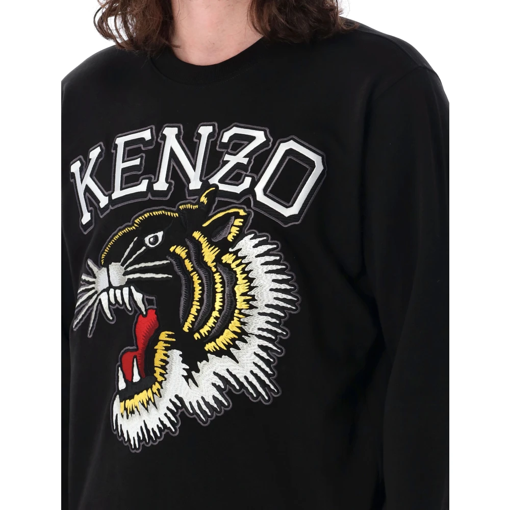 Kenzo Zwarte Tiger Crew Neck Sweatshirt Black Heren