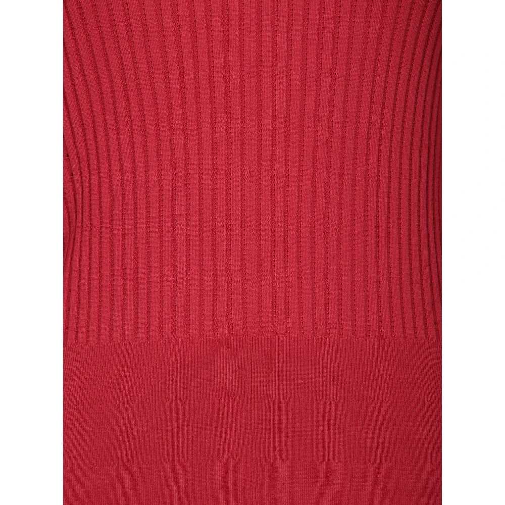 Jacquemus Rode Geribbelde Mini Jurk Aw24 Red Dames