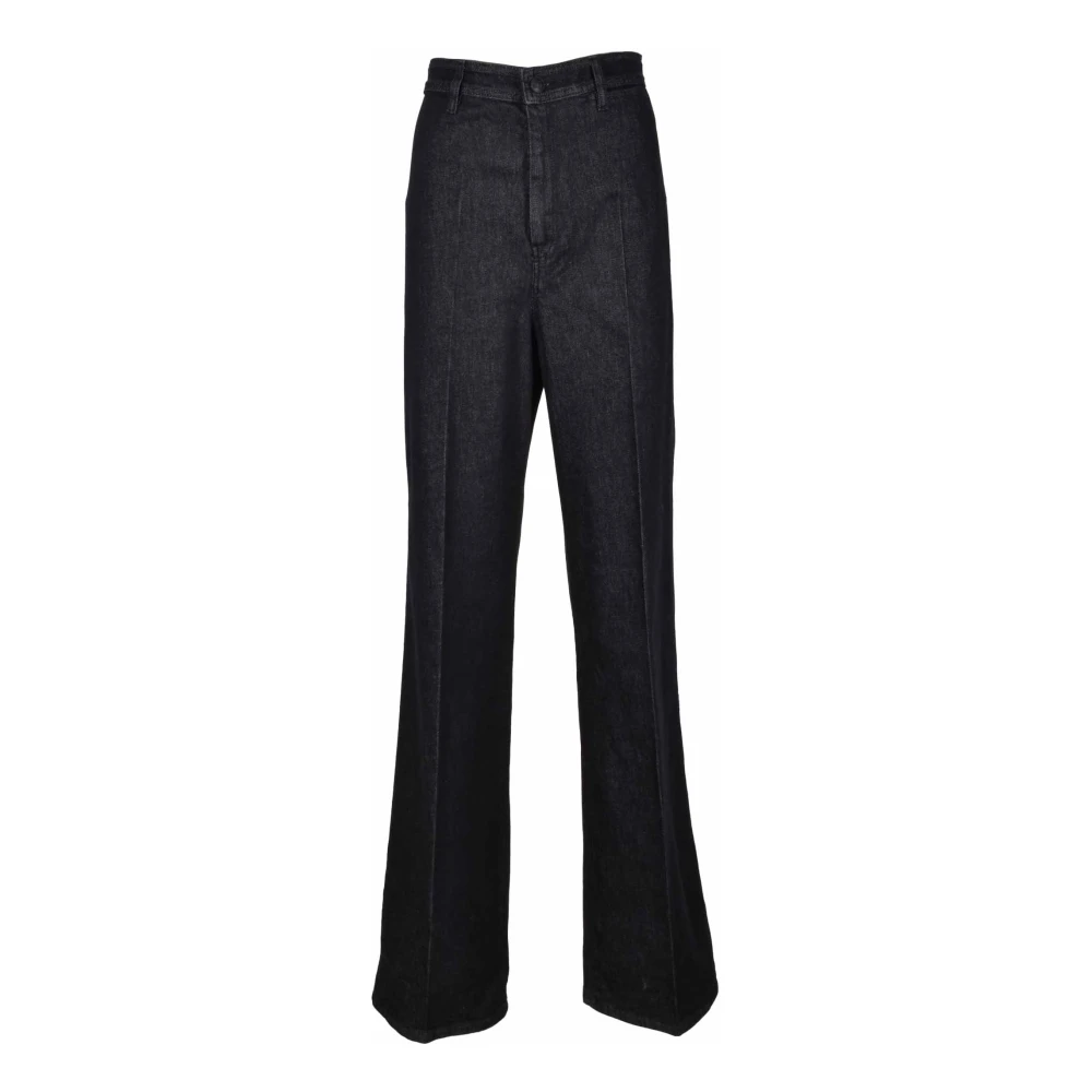 Max Mara Katoen Elastaan Broek Black Dames