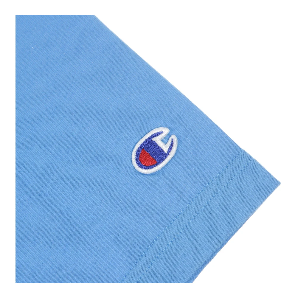 Champion Lichtblauwe Crewneck Tee Shirt Blue Heren