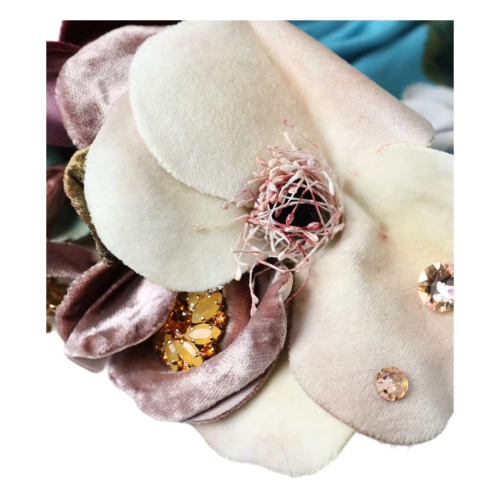 Dolce & Gabbana Blauwe Bloemen Turban Hoofddeksel Blue Dames