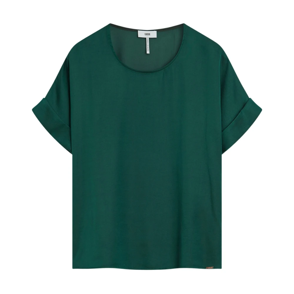 CINQUE Elegante Viscose Blouse met Korte Mouwen Green Dames