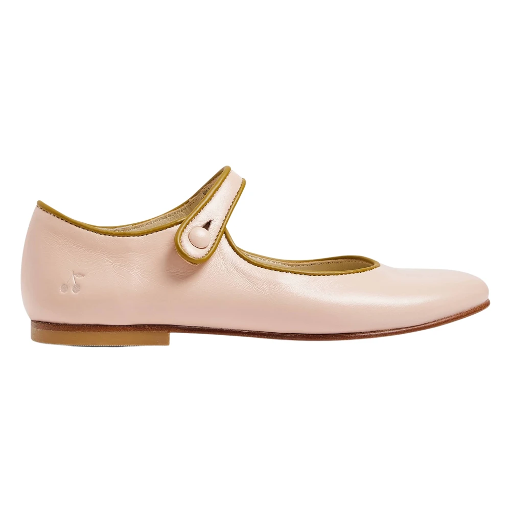 Bonpoint Girls Pink Kids Ballerina Shoes, 26 Eu, Leather Ella Ballerinas For