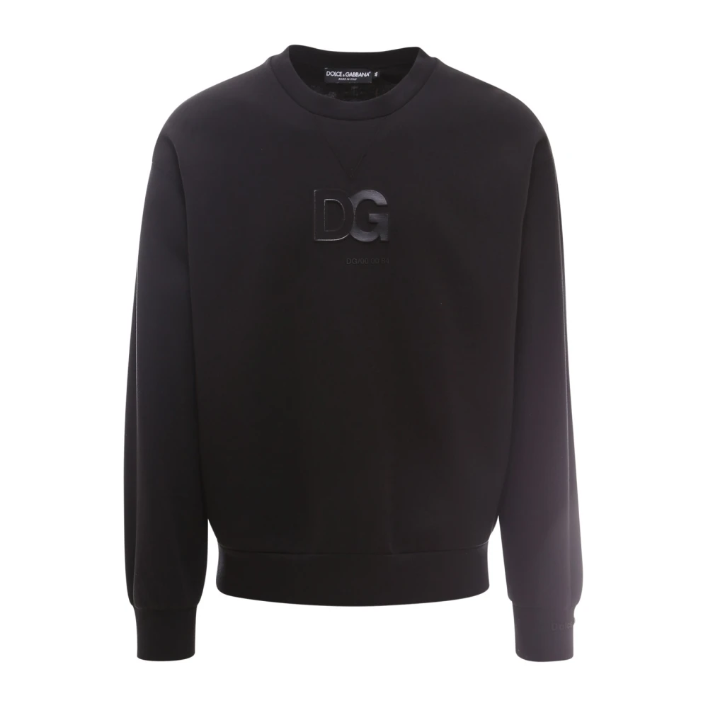 Dolce & Gabbana Zwart Sweatshirt met Handtekeninglogo Black Heren