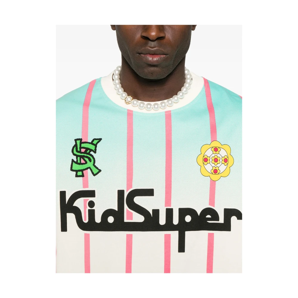 KidSuper Studios Beige Logo Print Crew Neck T-shirt Multicolor Heren