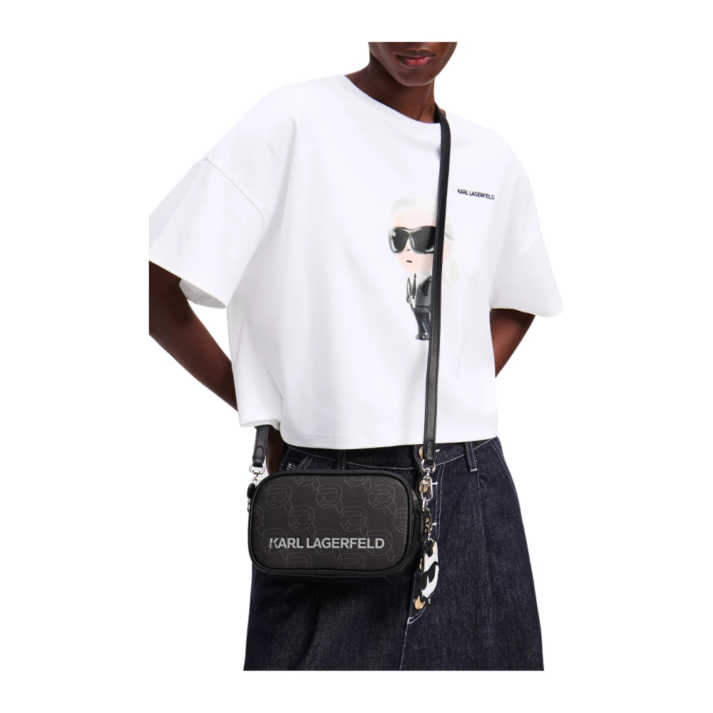 Karl Lagerfeld Tassen icoon mono cc cameratas a1w30135 nft aop Black Dames