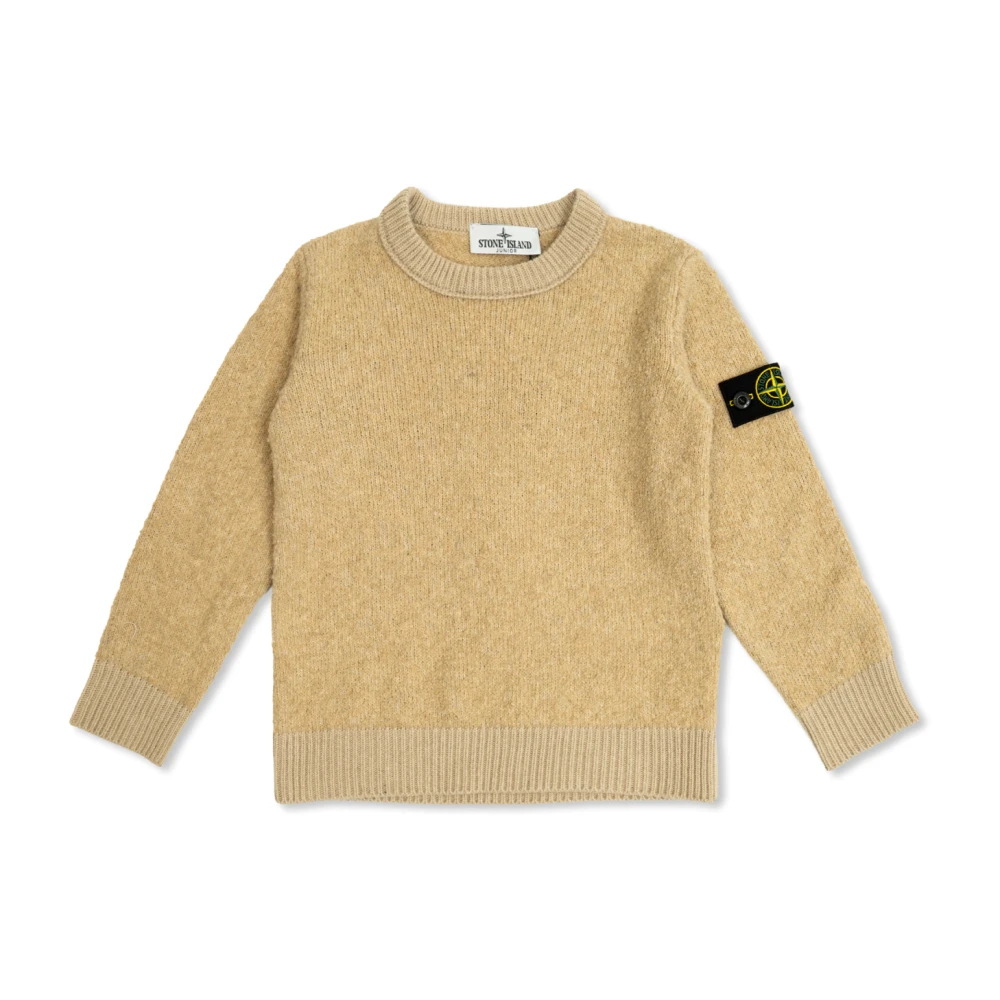 Stone Island Beige Kids Knitwear, Unisex, 8 Y, Jumper With Logo