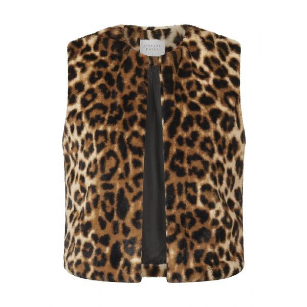 Sisters Point Luipaardprint Vest Gustas Gilet Brown Dames
