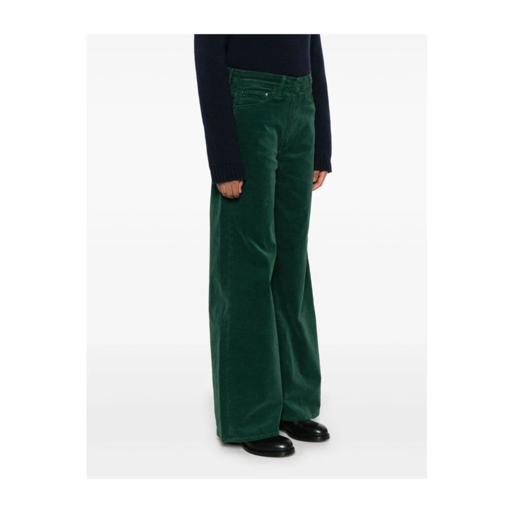 Mother Groene Corduroy Flare Broek Green Dames