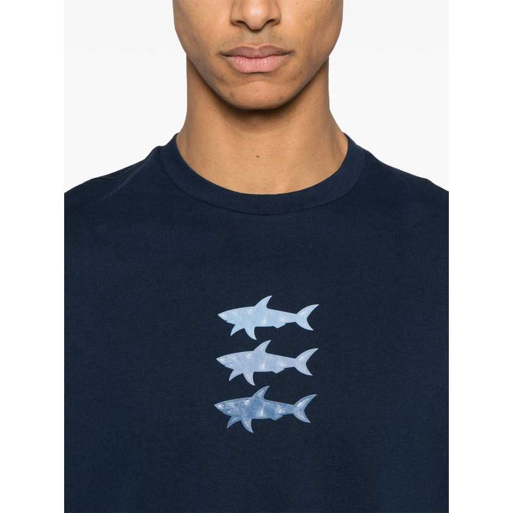 PAUL & SHARK Katoenen T-shirt in klassieke stijl Blue Heren