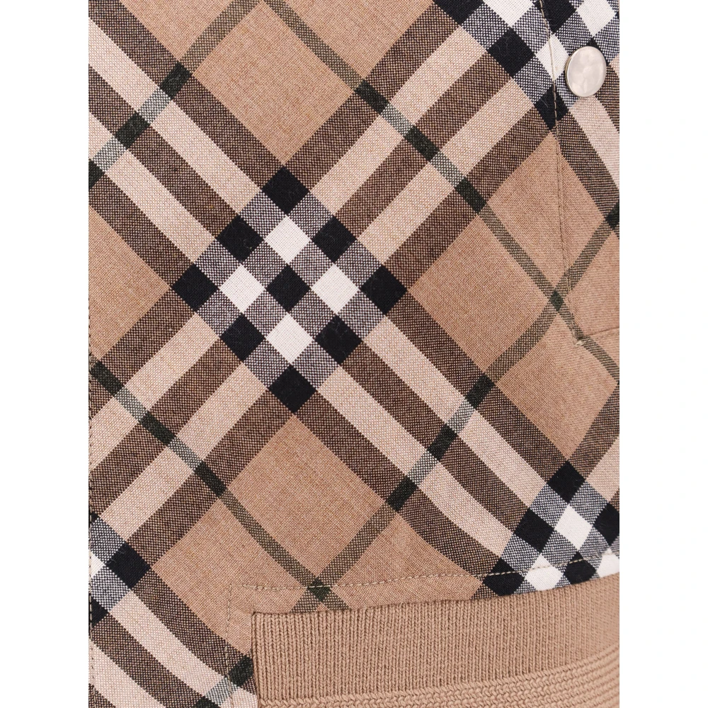 Burberry Beige Jas met Ritssluiting en Drukknoop Zakken Beige Heren