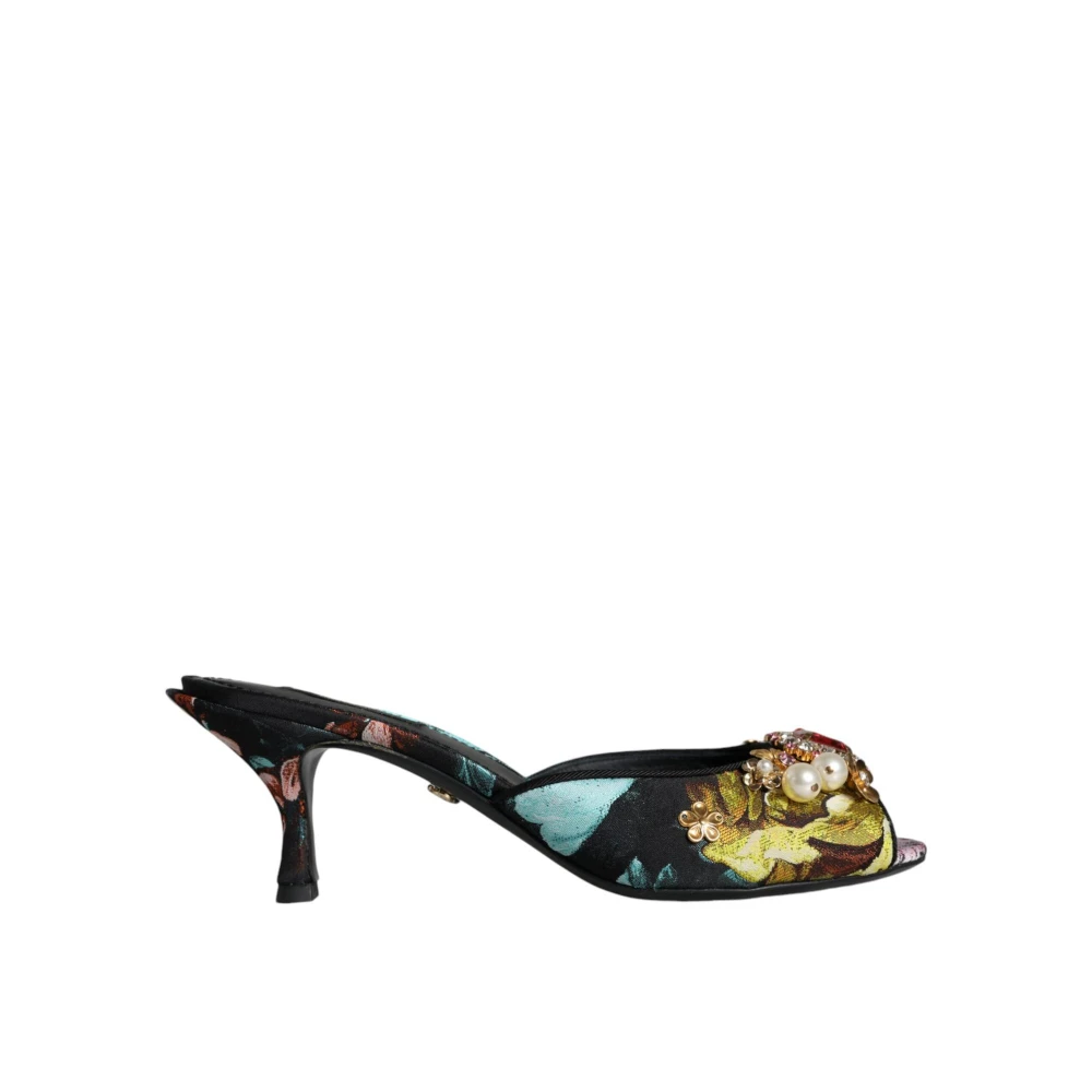 Dolce & Gabbana Dekorerade Slip On Sandaler Multifärgat Läder Multicolor, Dam