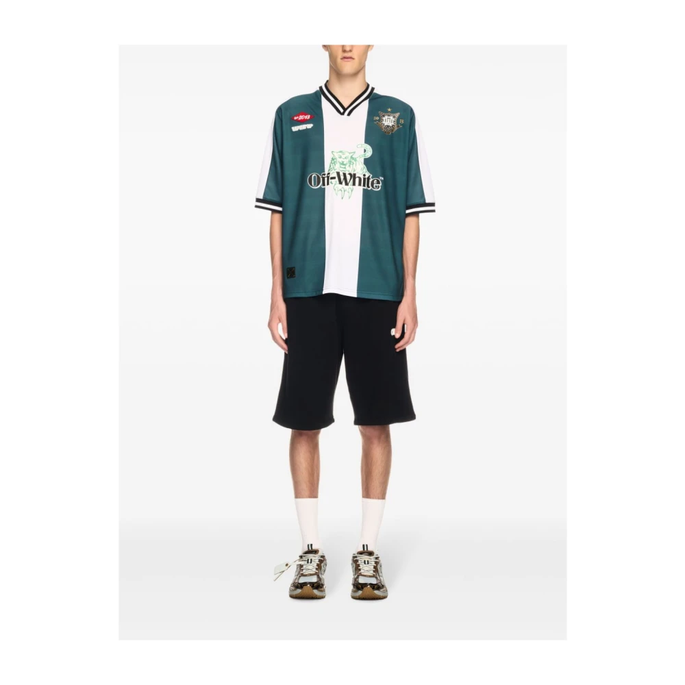 Off White Tiger 23 Voetbal T-shirt Groen Multicolor Heren