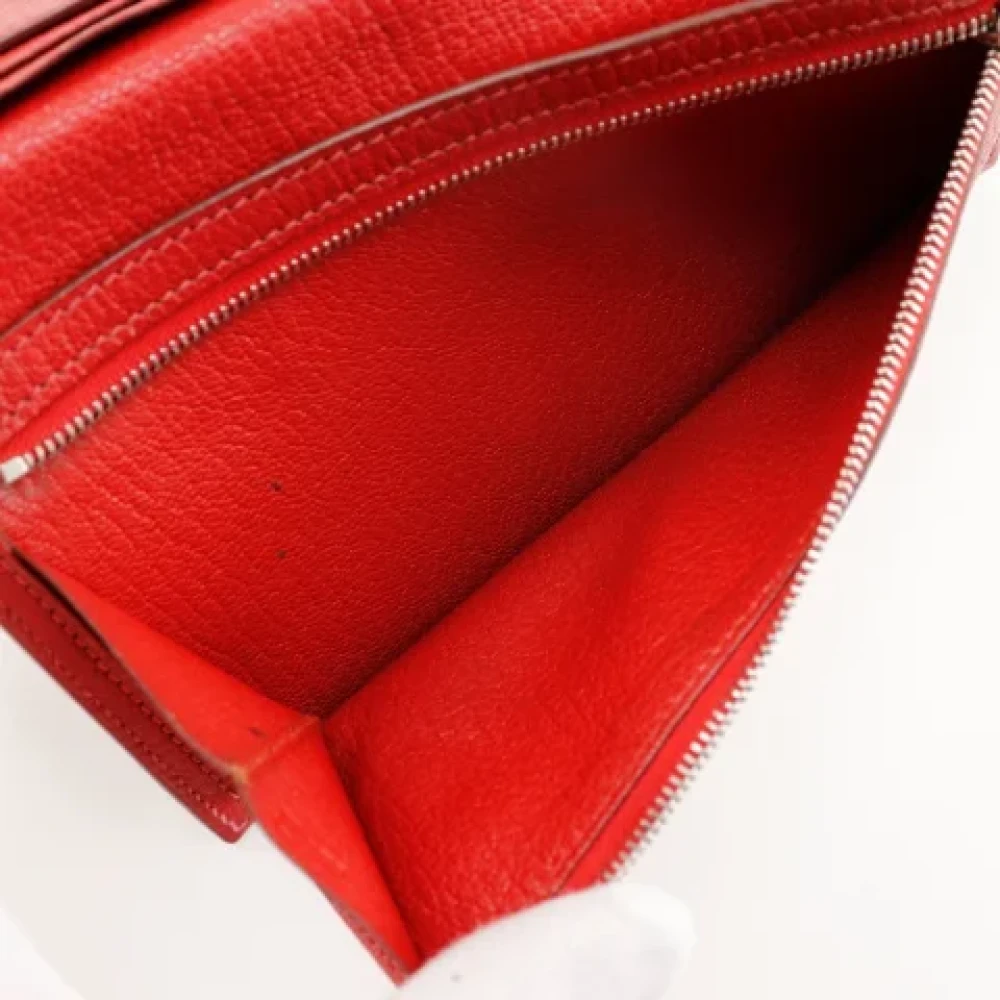 Hermès Vintage Pre-owned Fabric wallets Red Dames