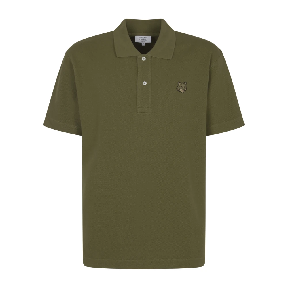 Maison Kitsuné Gedurfd Fox Head Patch Poloshirt Green Heren