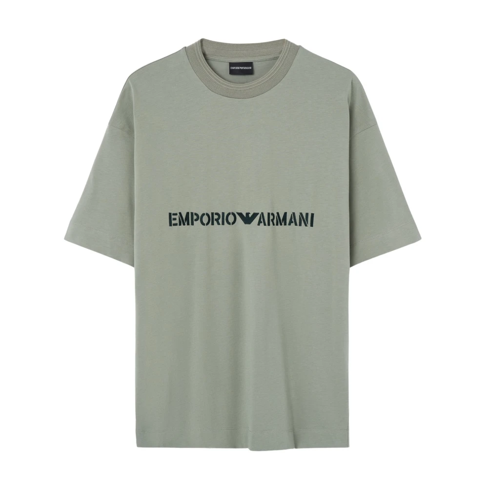 Emporio Armani Groene Shirt met Geborduurd Logo Green Heren