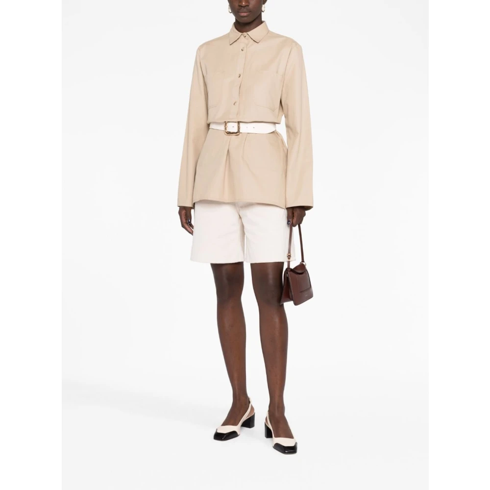 TotêMe Beige Organisch Katoenen Twill Overhemd Beige Dames