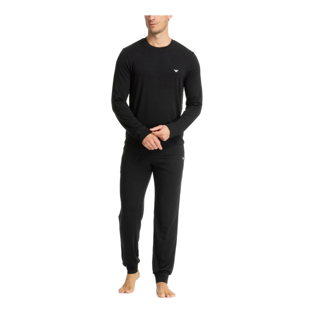Emporio Armani Effen Mid Waist Pyjama met Details Black Heren