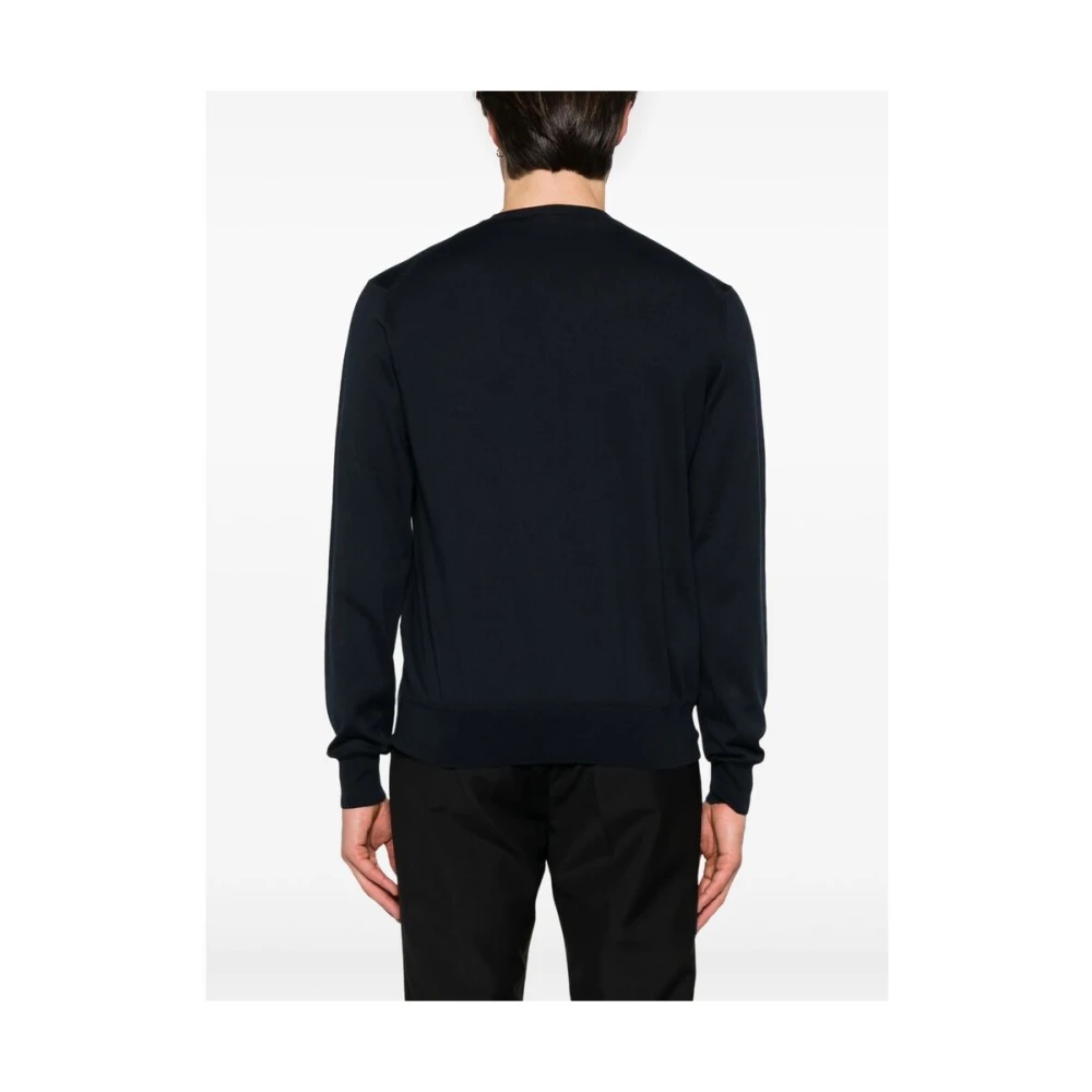 Tom Ford Navy Blue Crew Neck Sweater Blue Heren