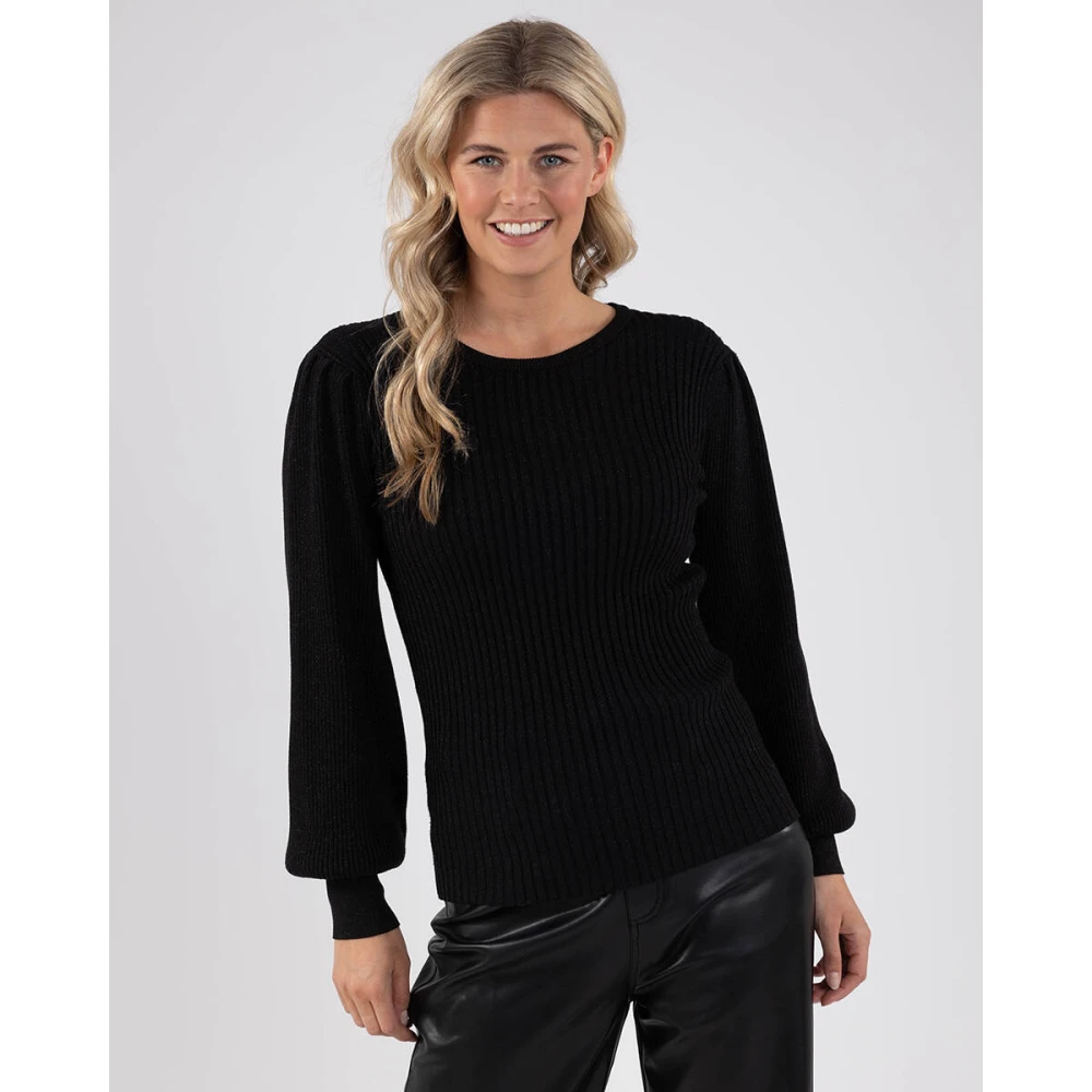 Nukus Lurex Mulberry Pullover Sweater Black Dames