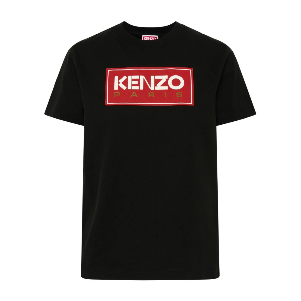 Kenzo Zwart Katoenen T-Shirt met Ronde Hals Black Dames