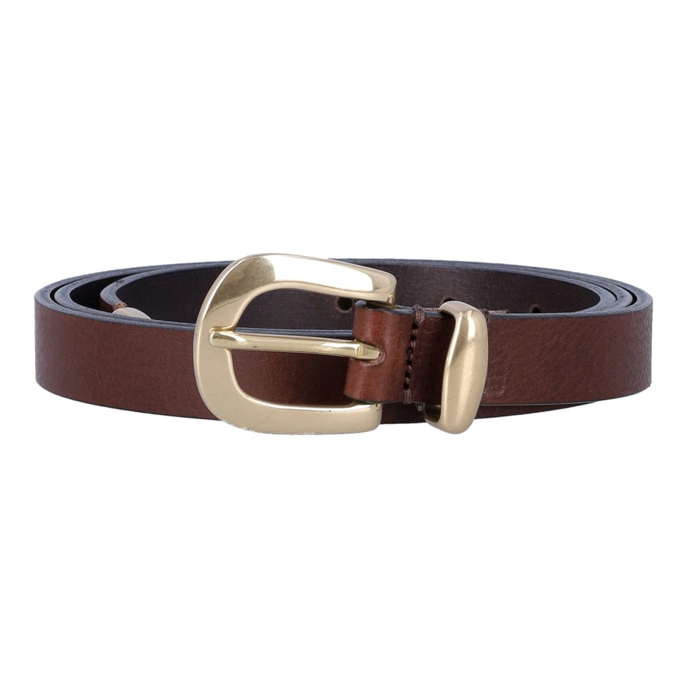 Sunflower Bruin Leren Messing Riem Brown Heren