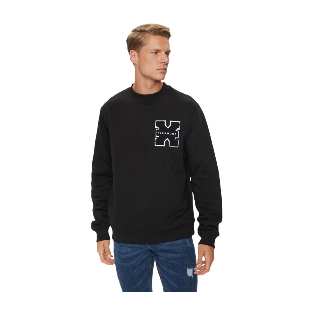John Richmond Katoen-Polyester Sweatshirt Black Heren