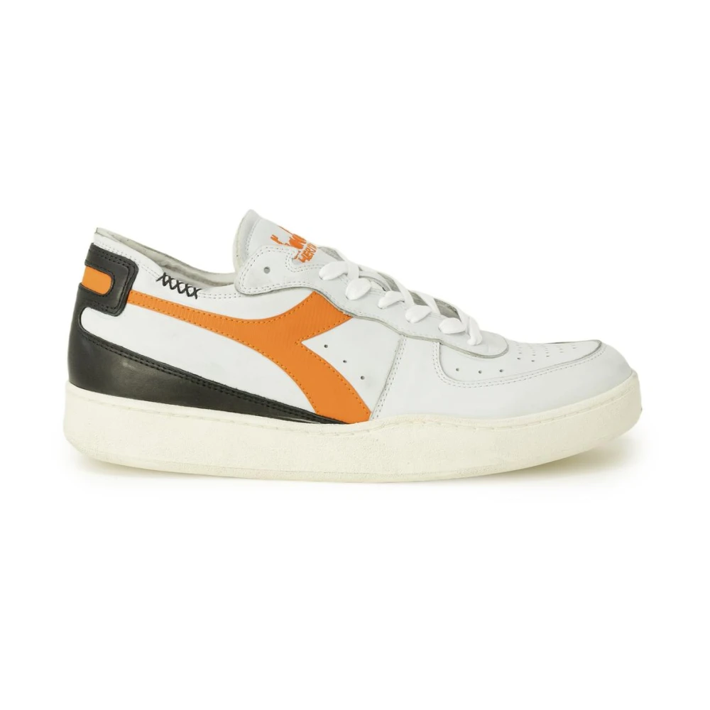 Diadora Men's White Sporty Leather Trainers - Sneakers - 6 Uk - Shoes
