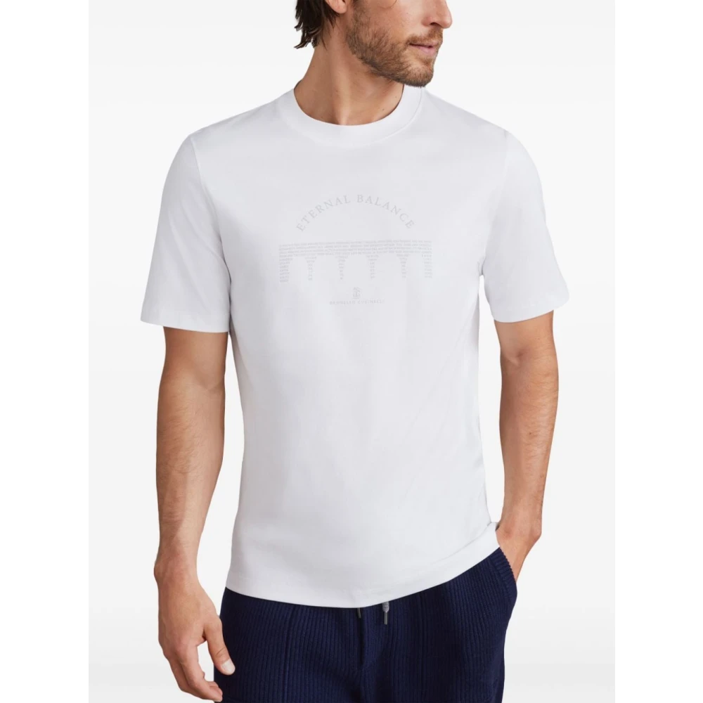 BRUNELLO CUCINELLI Stijlvolle T-shirts en Polos White Heren