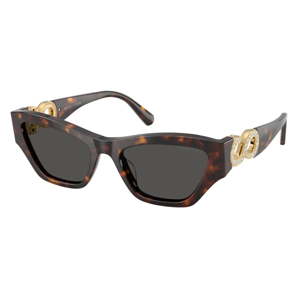 Swarovski Grey Woman Sk6076u 100287 Sunglasses Acetate Turtle Cat Eye Normal - Image 2
