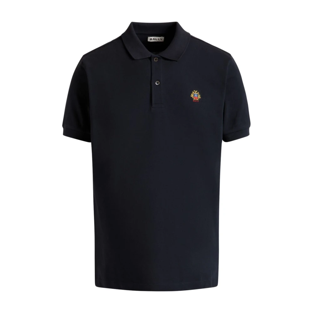 Bally Blauw poloshirt met geborduurd logo Blue Heren