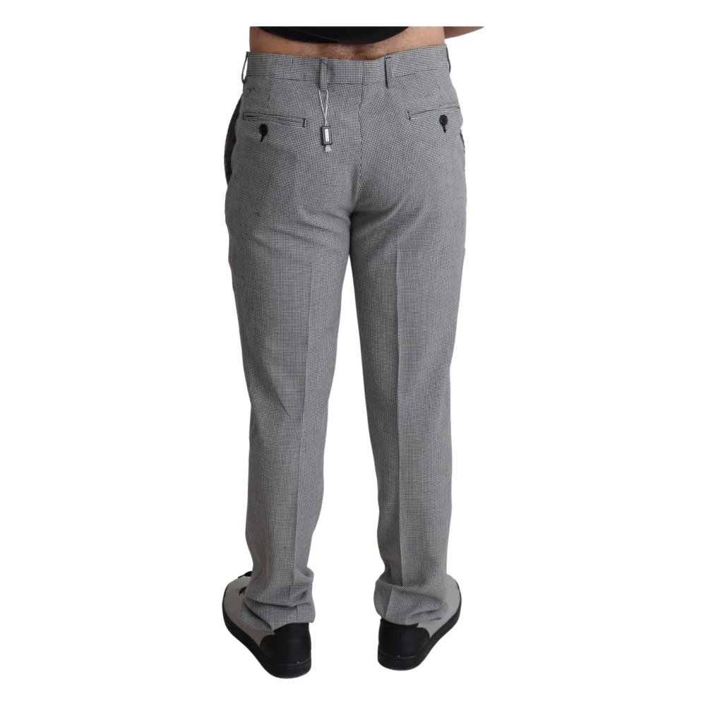 Bencivenga Elegante Geruite Wol Formele Broek Gray Heren