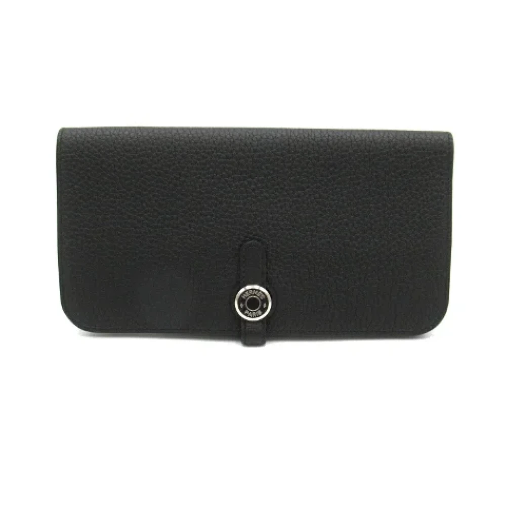 Hermès Vintage Pre-owned Leather wallets Black Dames