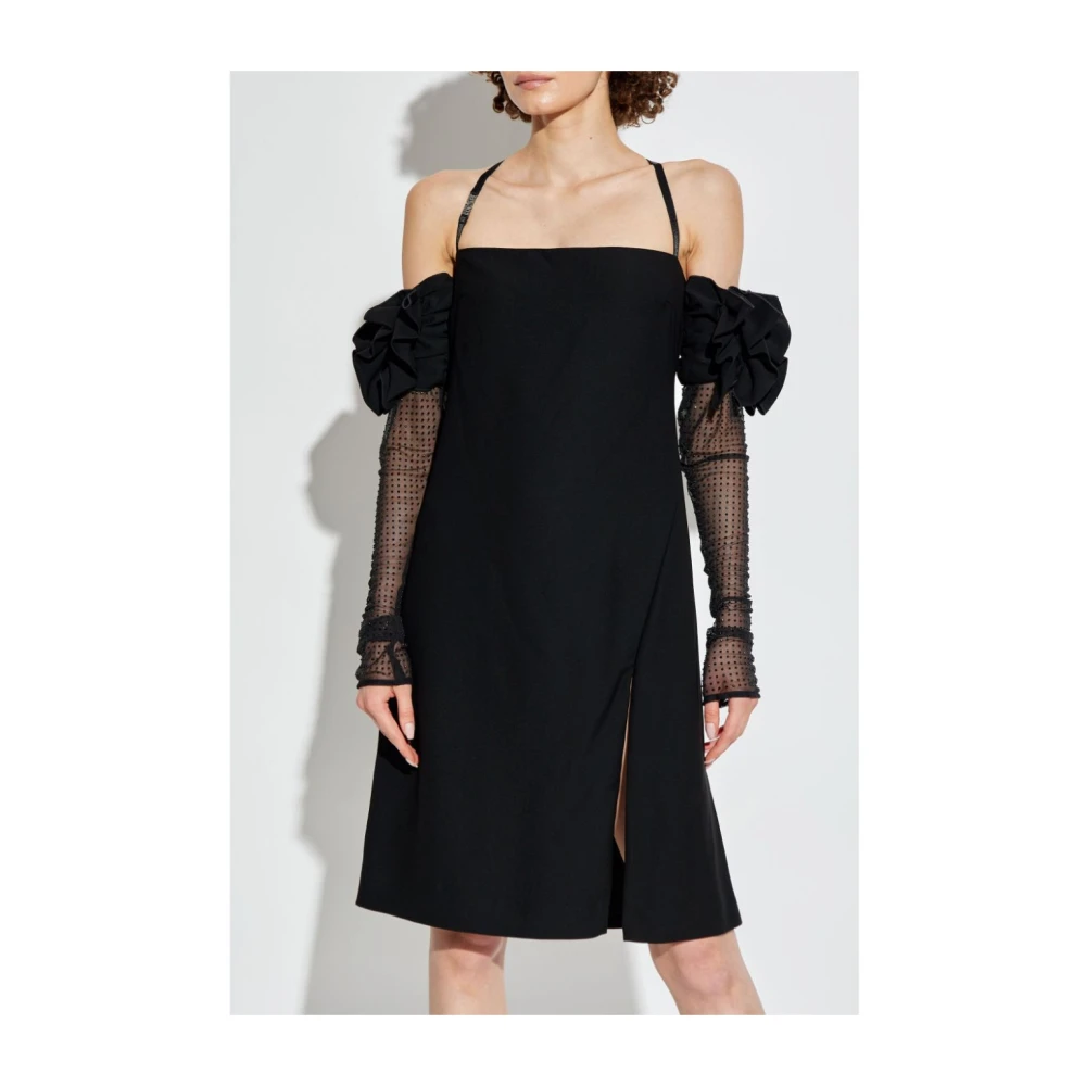 Versace Jeans Couture Zwarte Jurk Aw24 Dameskleding Black Dames