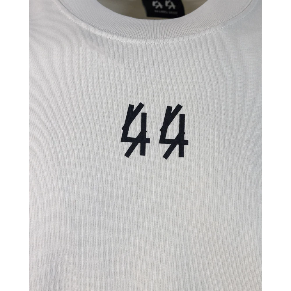 44 Label Group Unisex Boxy Fit Logo Print T-shirt Beige Heren