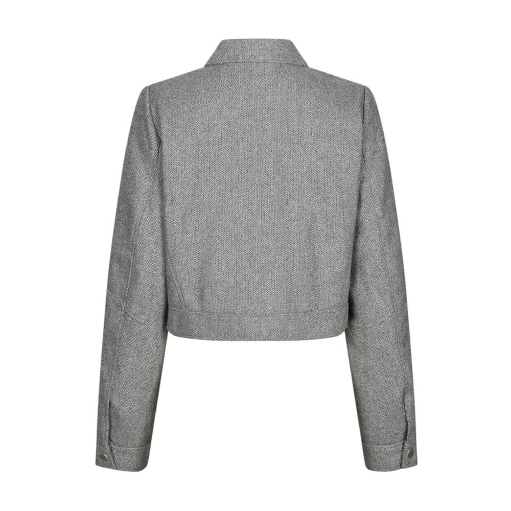 Modström Grijze Melange Korte Jas Gray Dames