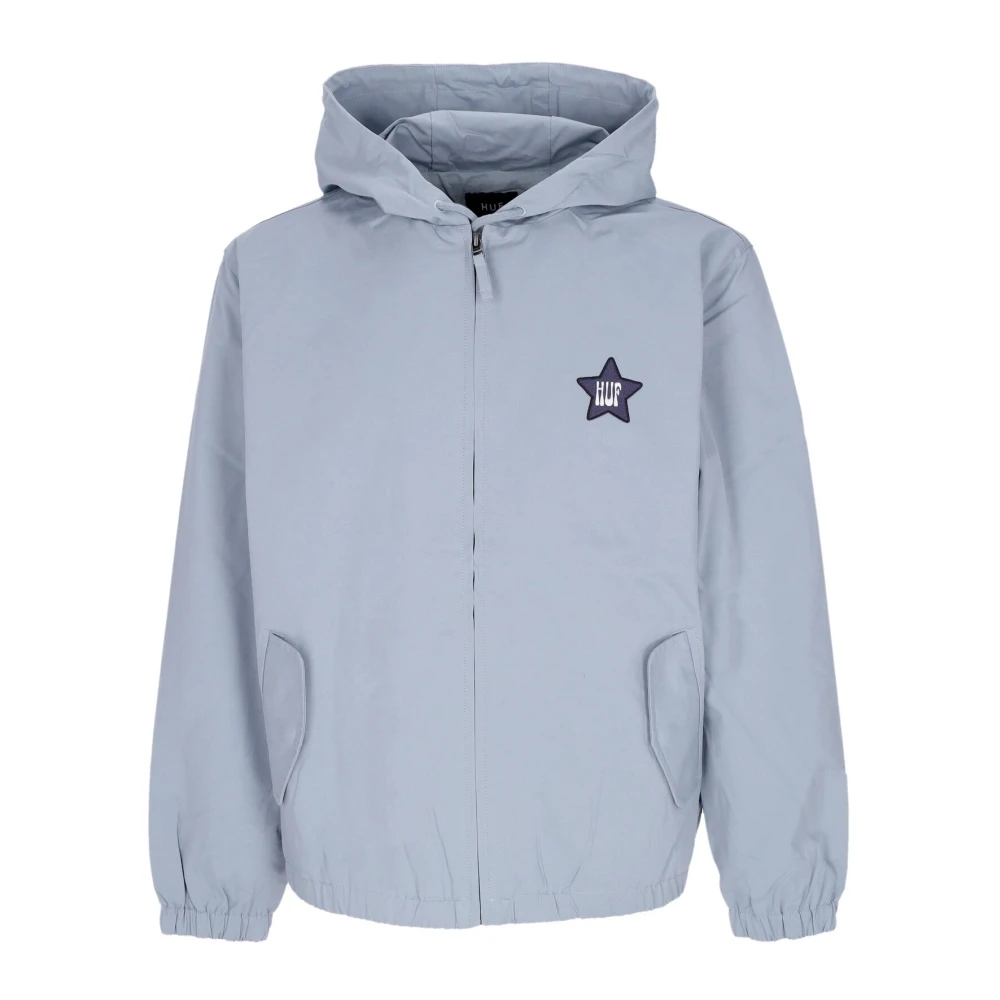 HUF Katoenen Twill Jas met Ritssluiting Gray Heren