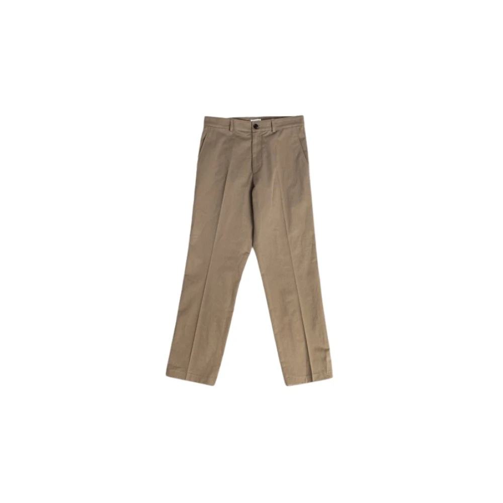 Burberry Slim Fit Chino Broek met Ruiterborduursel Brown Heren