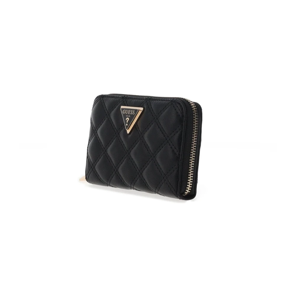 Guess Gewatteerde PU Leren Portemonnee Zwart Black Dames