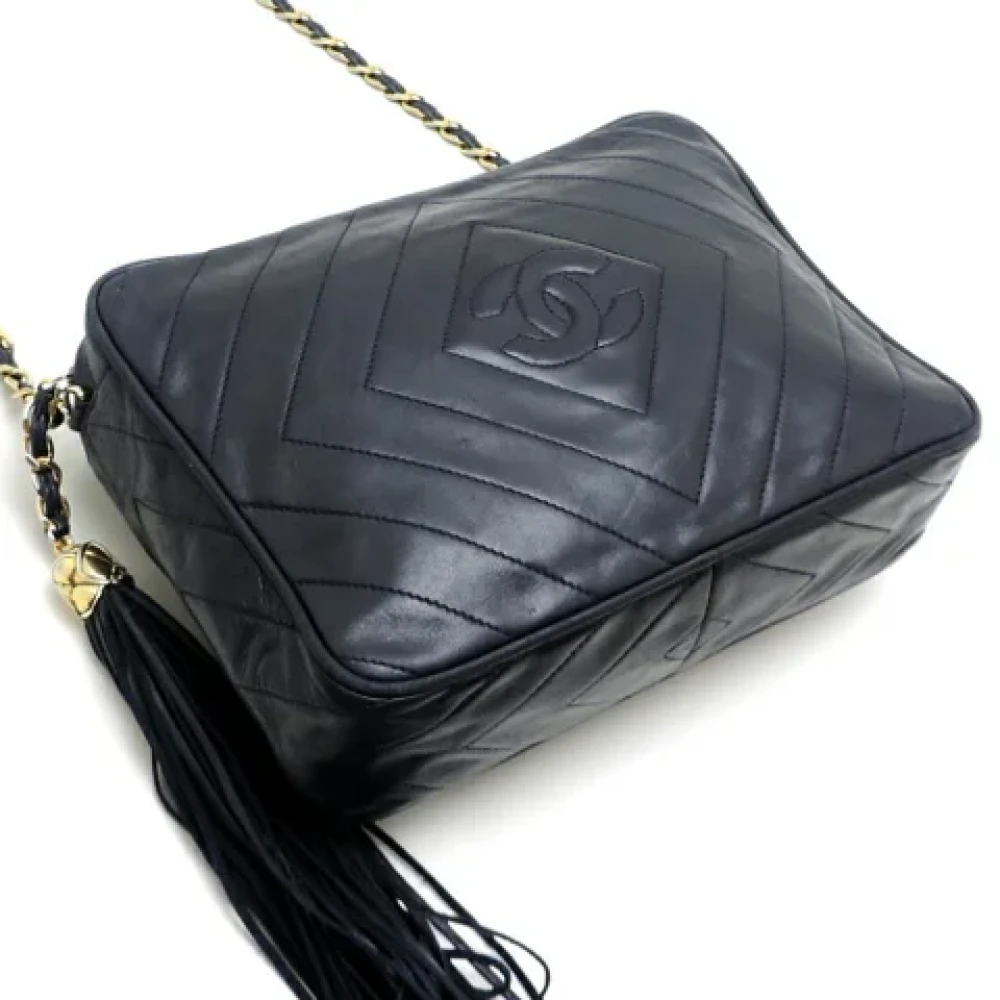 Chanel Vintage Pre-owned Leather chanel-bags Blue Dames