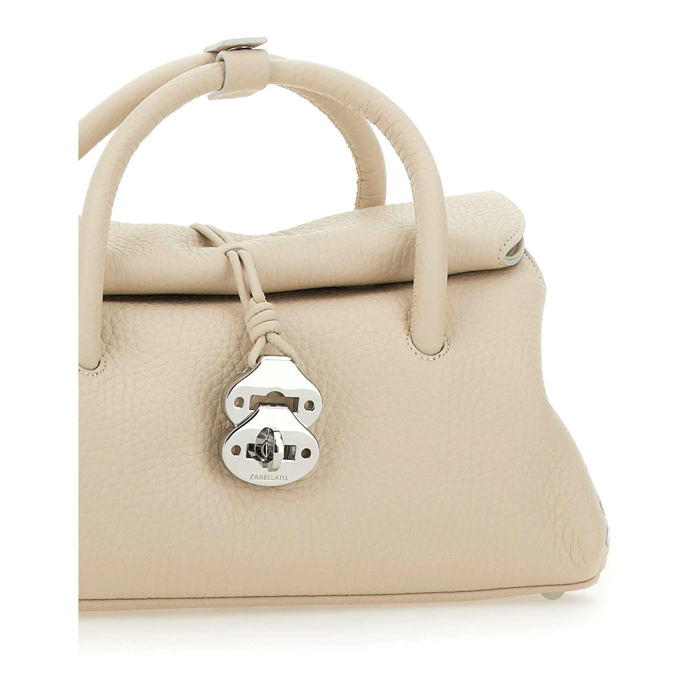 Zanellato Witte leren handtas met bovenhandvat White Dames
