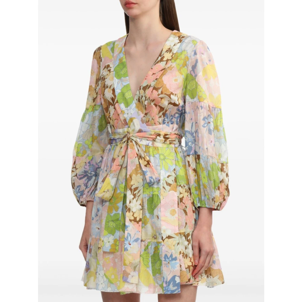 Zimmermann Pop Wrap Mini Jurk Multicolor Dames