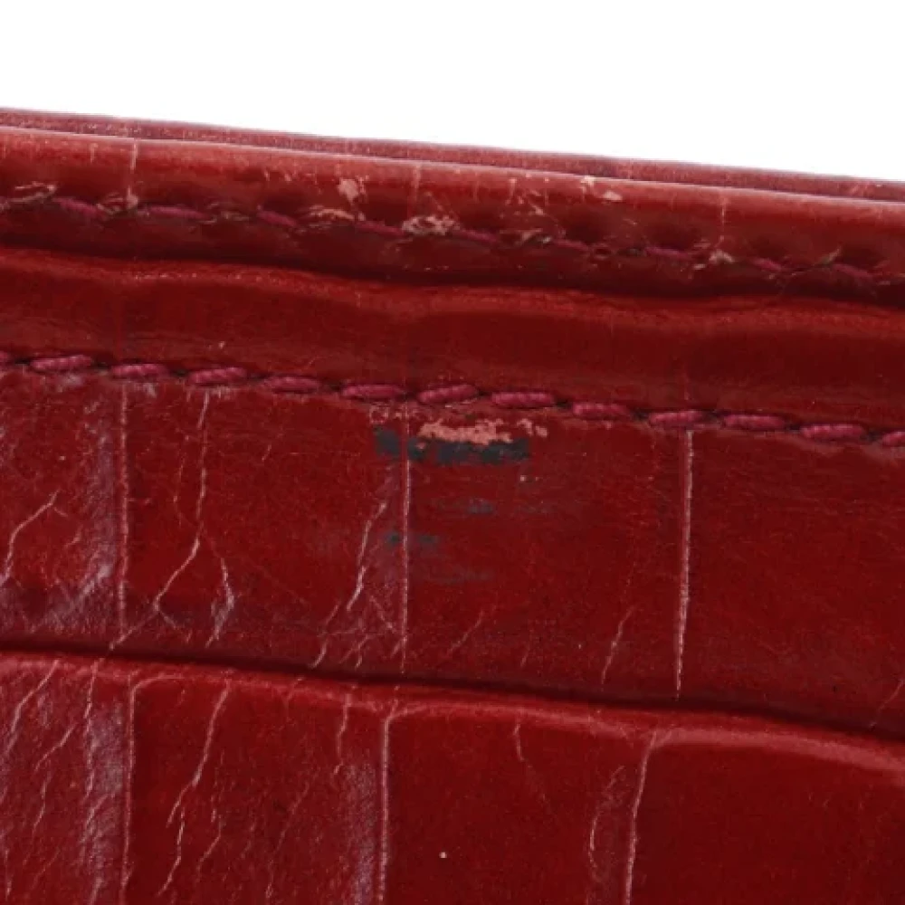 Salvatore Ferragamo Pre-owned Leather shoulder-bags Red Dames