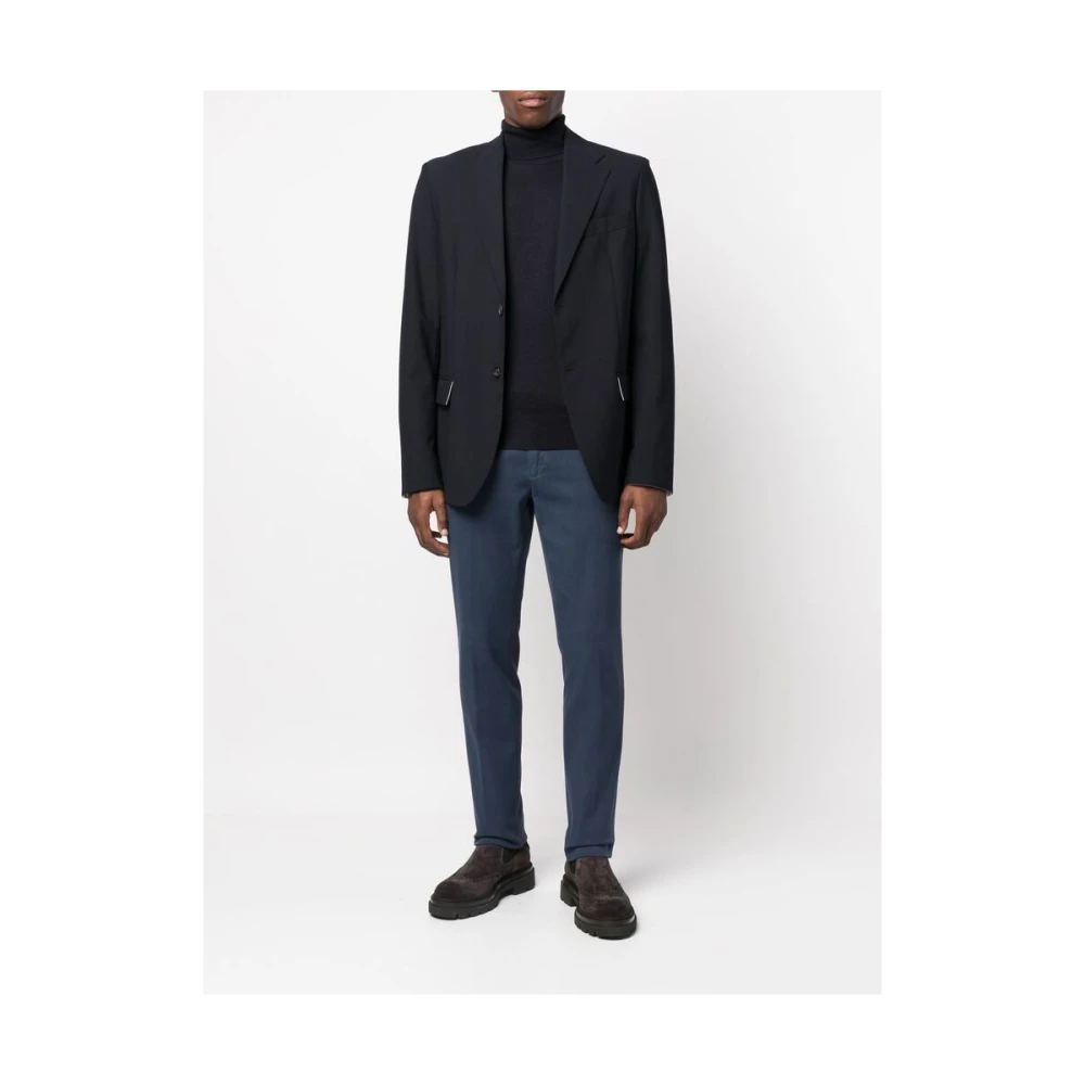 Canali Blauwe Broek met Rechte Pijpen Blue Heren