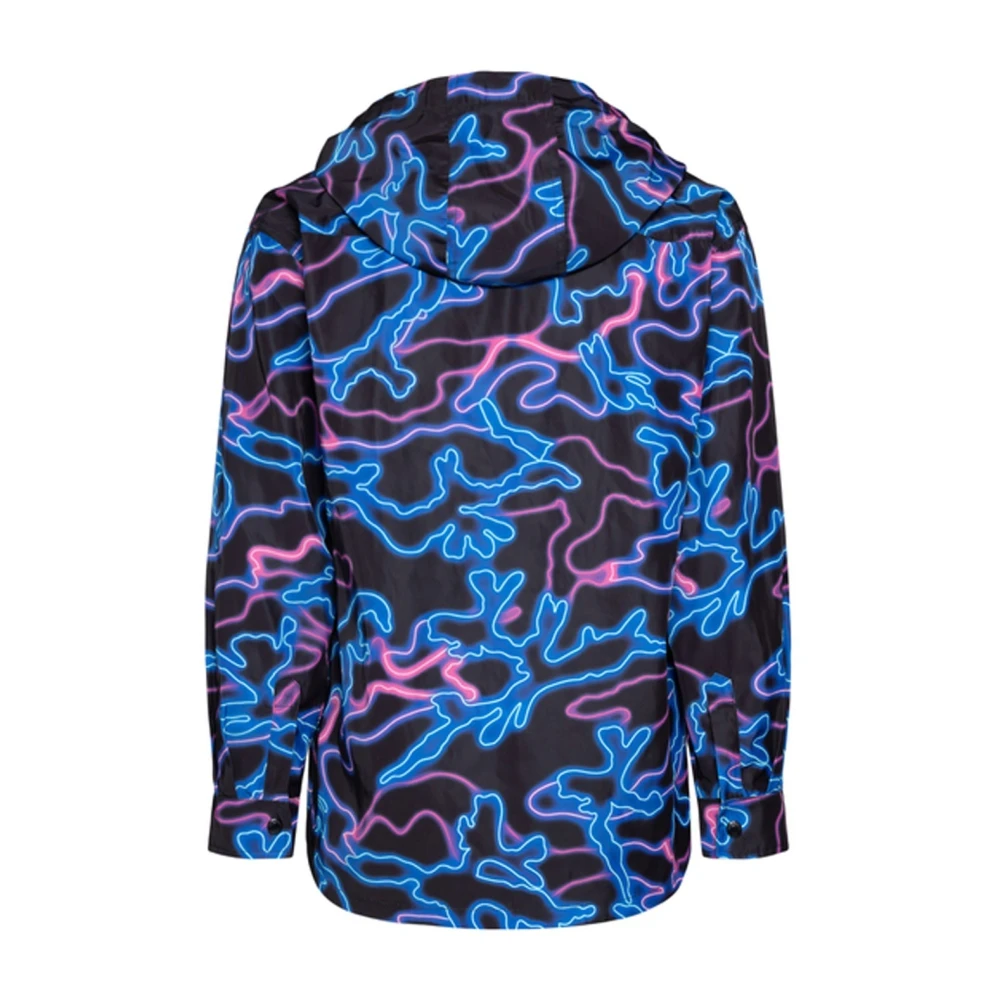 Valentino Gedrukte hoodie met knoopsluiting Blue Heren