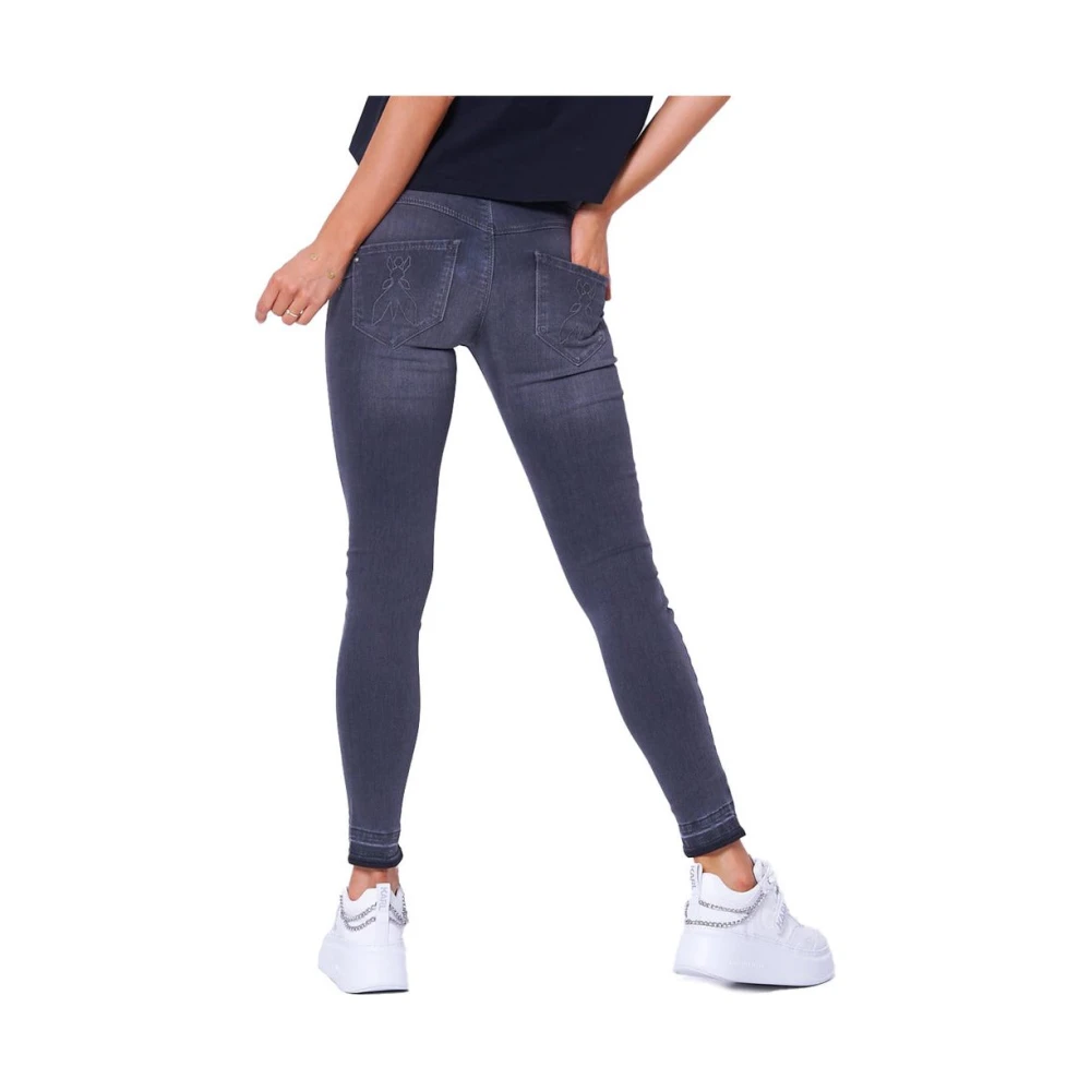 PATRIZIA PEPE Hoge taille skinny jegging jeans Gray Dames