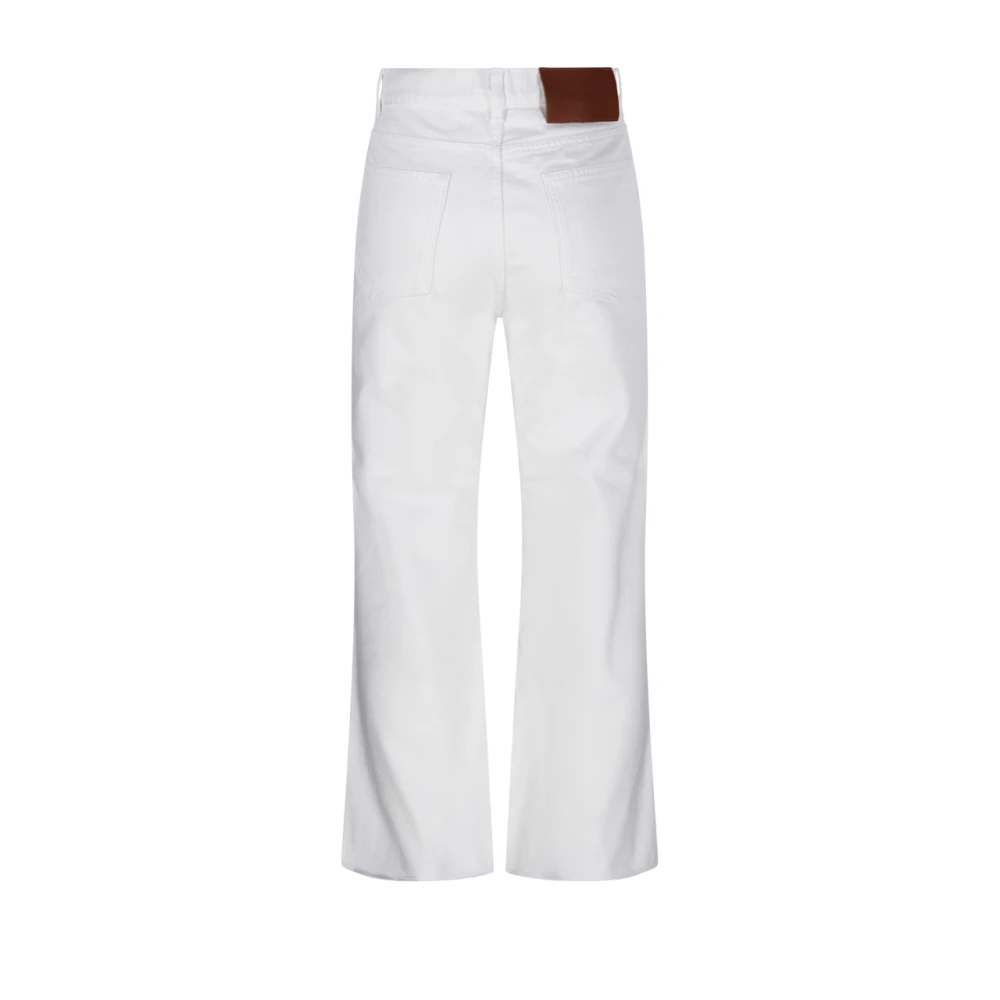 Victoria Beckham Witte Wide Leg Cropped Jeans White Dames